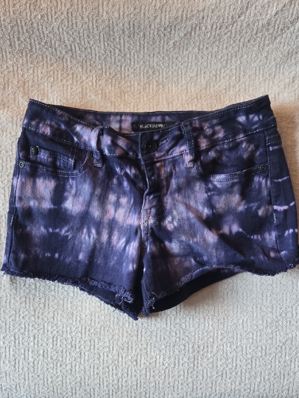 Blackheart Women’s Purple Tie-Dye Denim Shorts